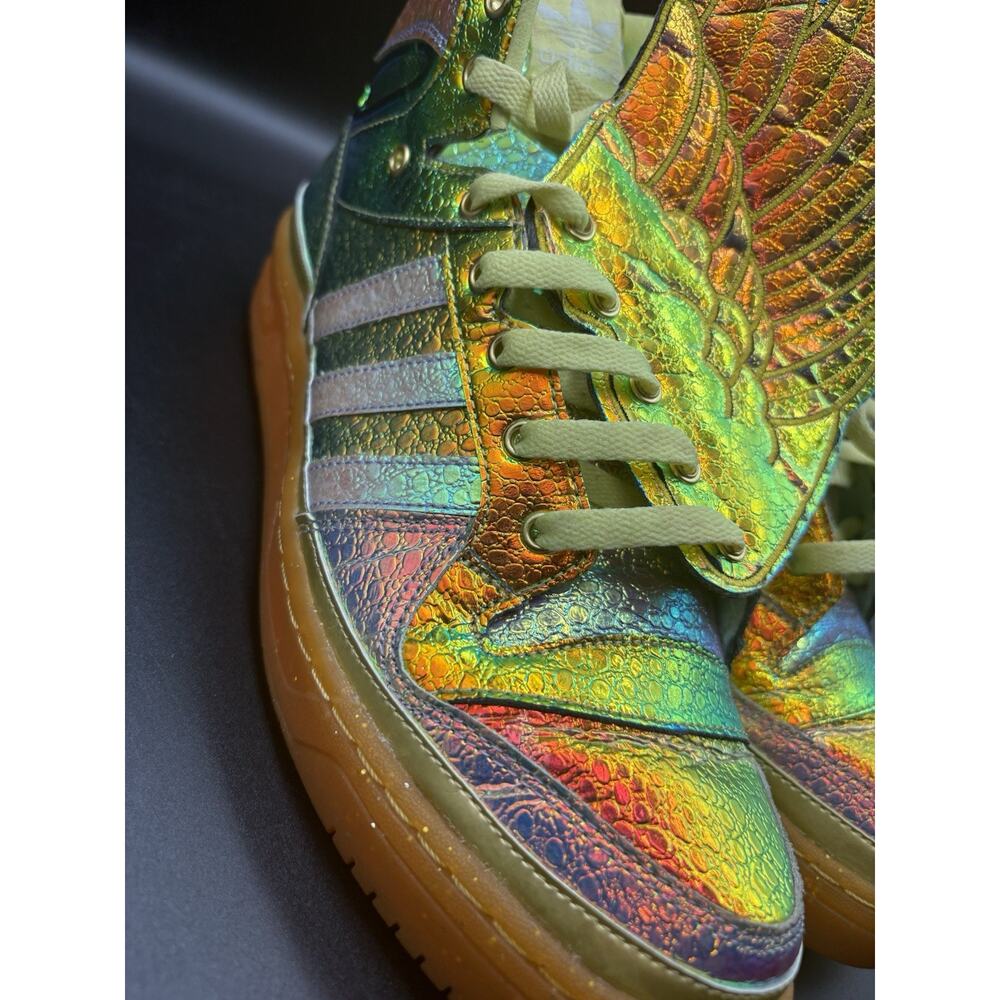 Adidas Jeremy Scott JS Wings 1.0 Rainbow Iridescent Gold Orange Size 11 Rare - Picture 3 of 15
